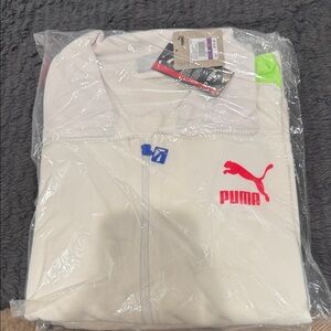 Puma Off-White Jacket with Red Logo